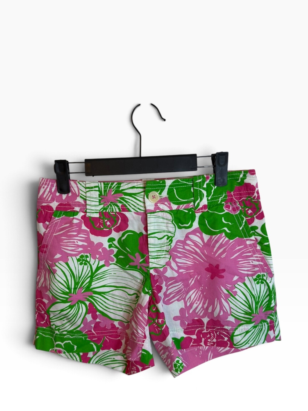 Lilly Pulitzer Green and Pink Tropical Floral Shorts